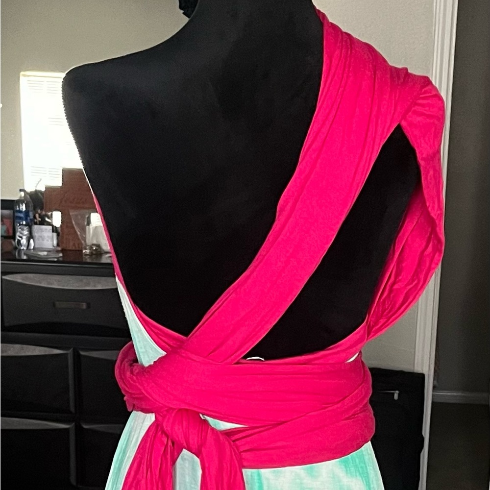 Pink and Green Versatile  Maxi Dress